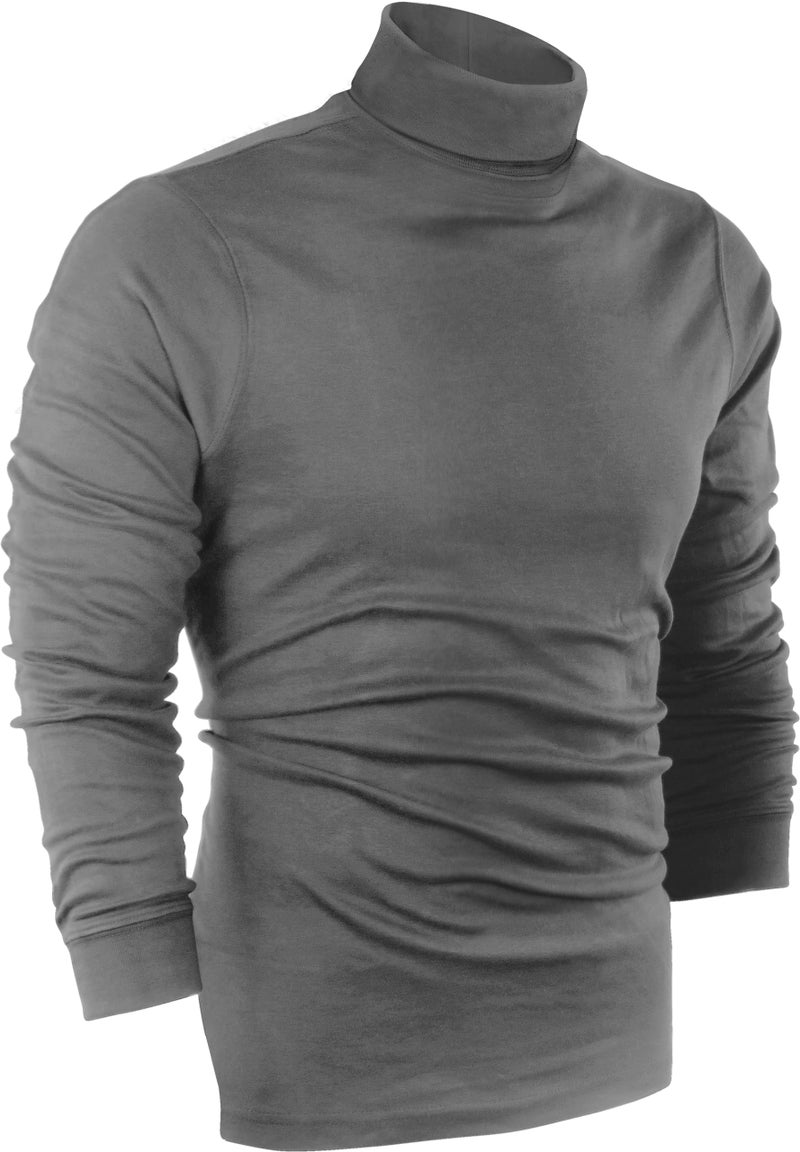 Utopia Wear Turtleneck Men Slim Fit UPF 50+ Lightweight Pullover Sweater Long Sleeves Top, Medium, Steel Grey - Image 1